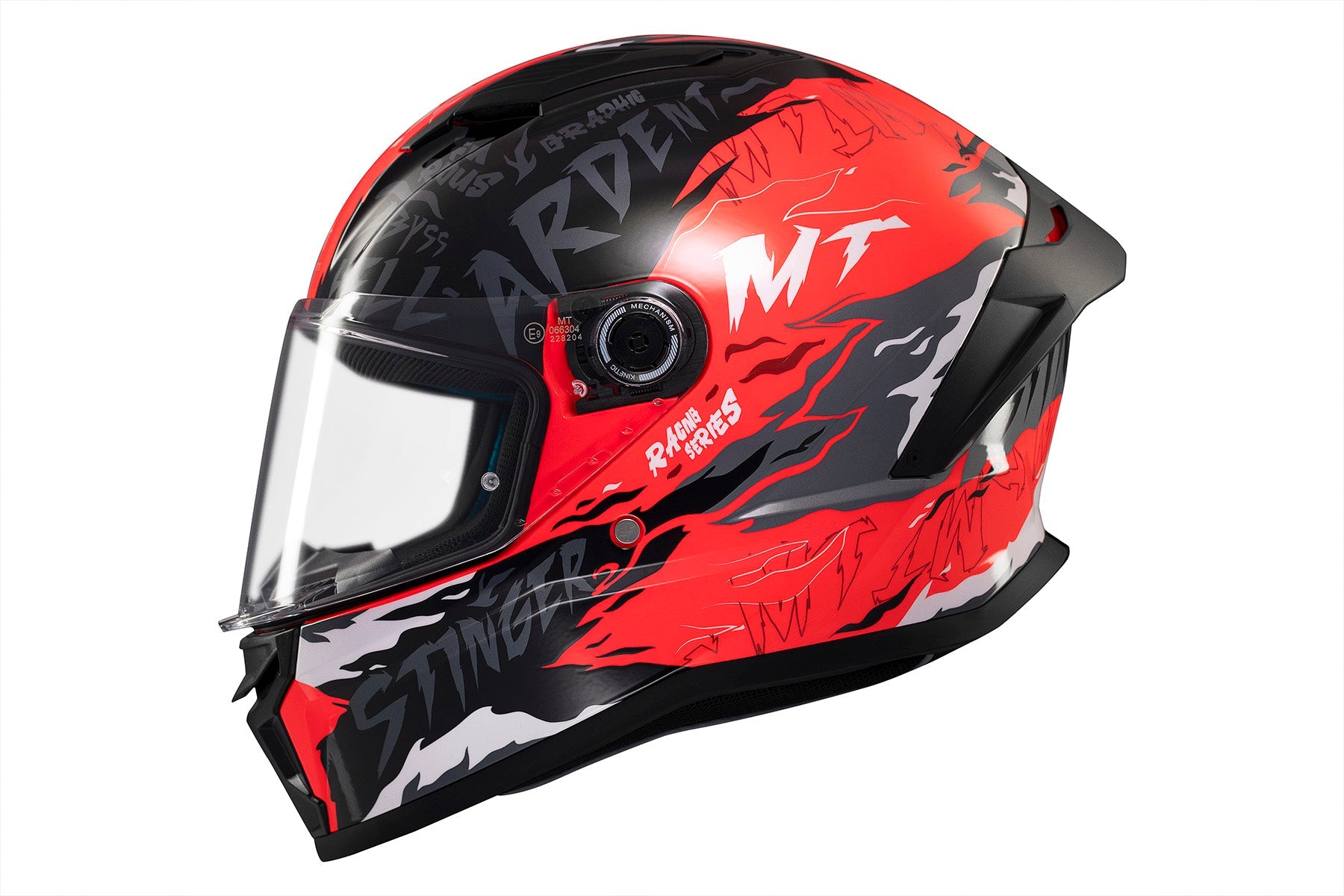 MT Helmets Stinger 2 Ardent — Black Red Gloss (C5) — профил