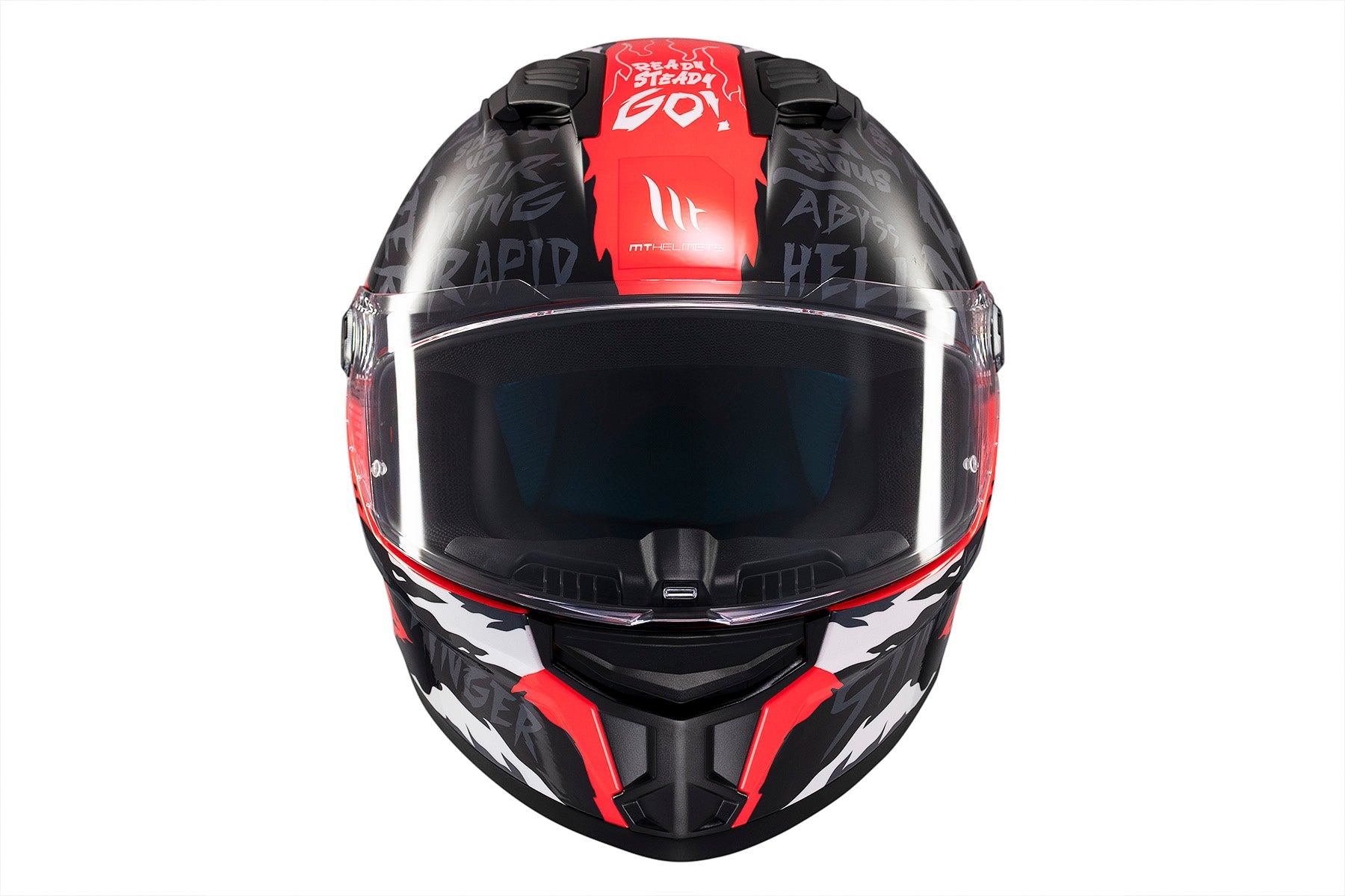 MT Helmets Stinger 2 Ardent — Black Red Gloss (C5) — заден агол