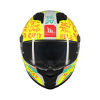 MT Helmets Stinger 2 Ardent — White Yellow Black Gloss (A3) — заден агол