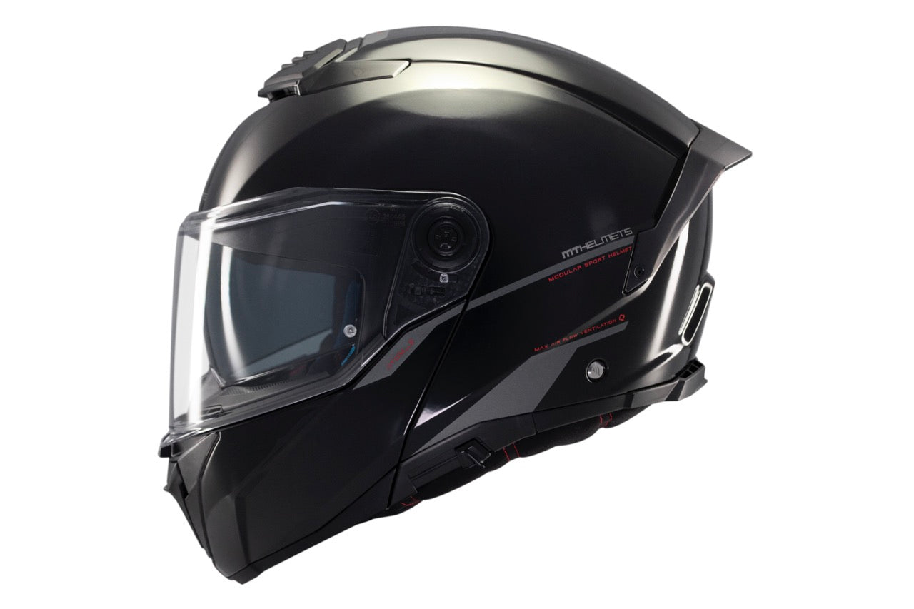 MT Helmets Atom 2 SV Solid — Black Gloss (A1) — профил