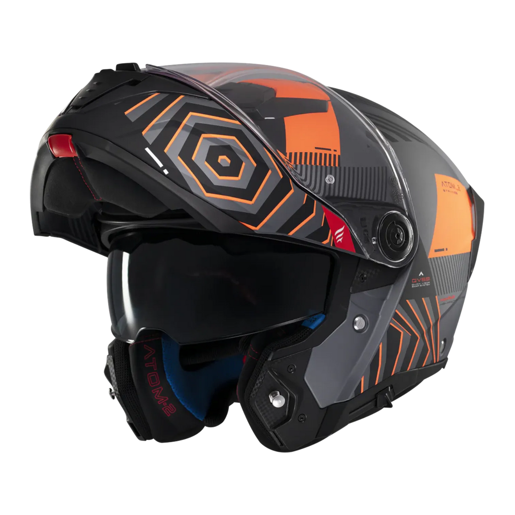 MT Helmets Atom 2 SV Strange — Black Orange Matt (C4)