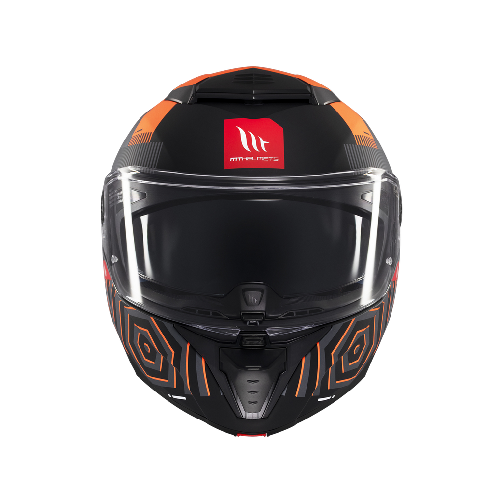MT Helmets Atom 2 SV Strange — Black Orange Matt (C4) — профил