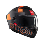 MT Helmets Atom 2 SV Strange — Black Orange Matt (C4) — заден агол