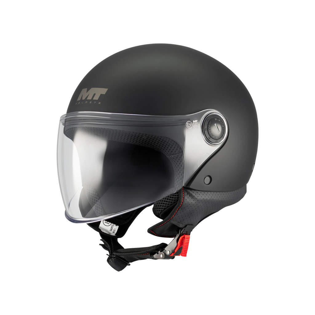 MT Helmets Street S Solid — Black Matt (A1) — профил
