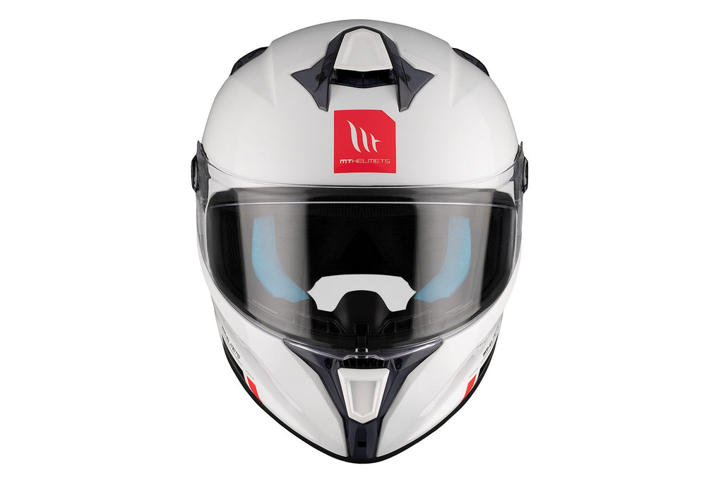 MT Helmets Targo S Solid — Pearl White Gloss (A0) — заден агол