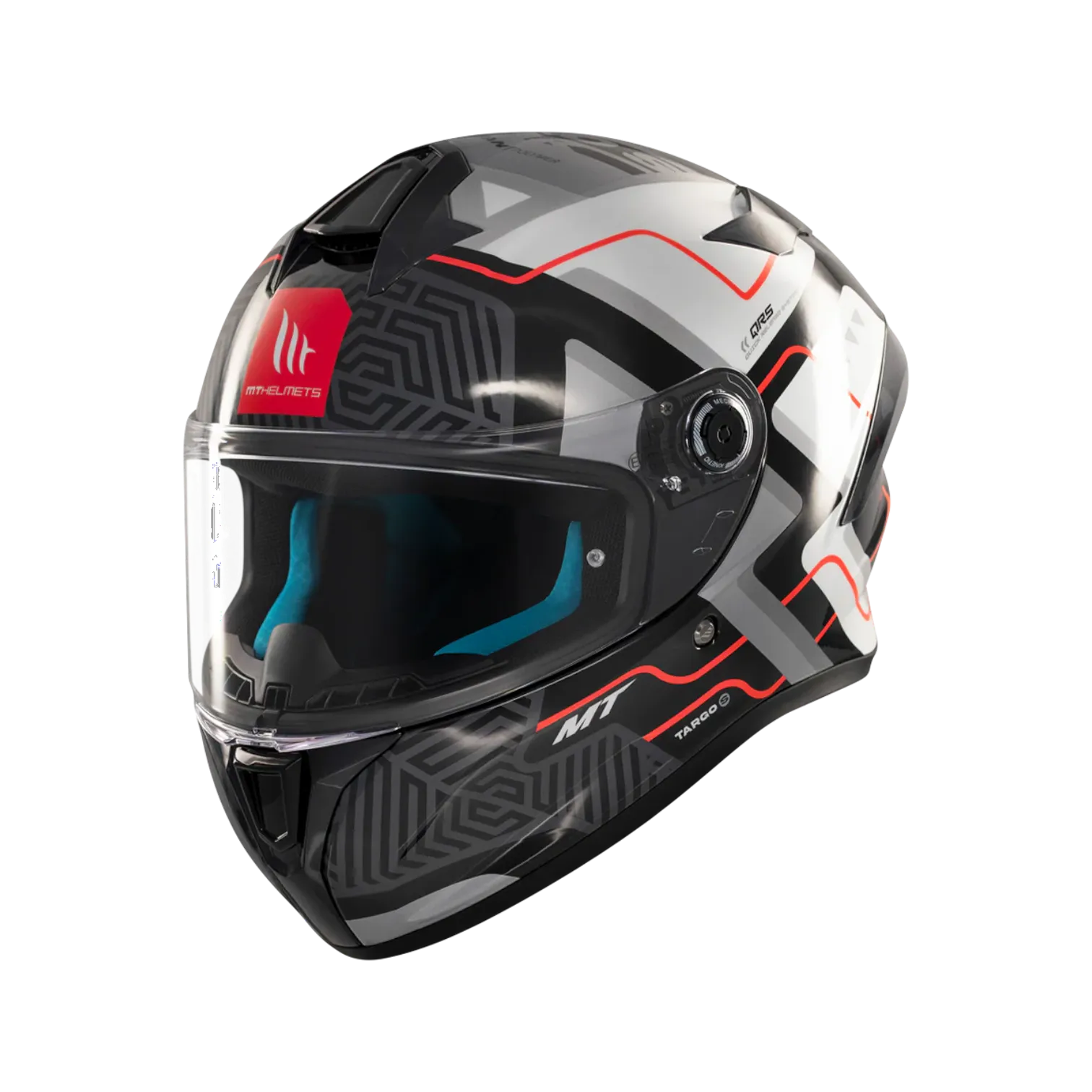 MT Helmets Targo S Brik — Black Silver Gloss (C0)