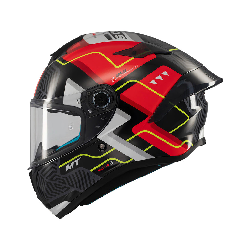 MT Helmets Targo S Brik — Black Red White Gloss (C5) — профил