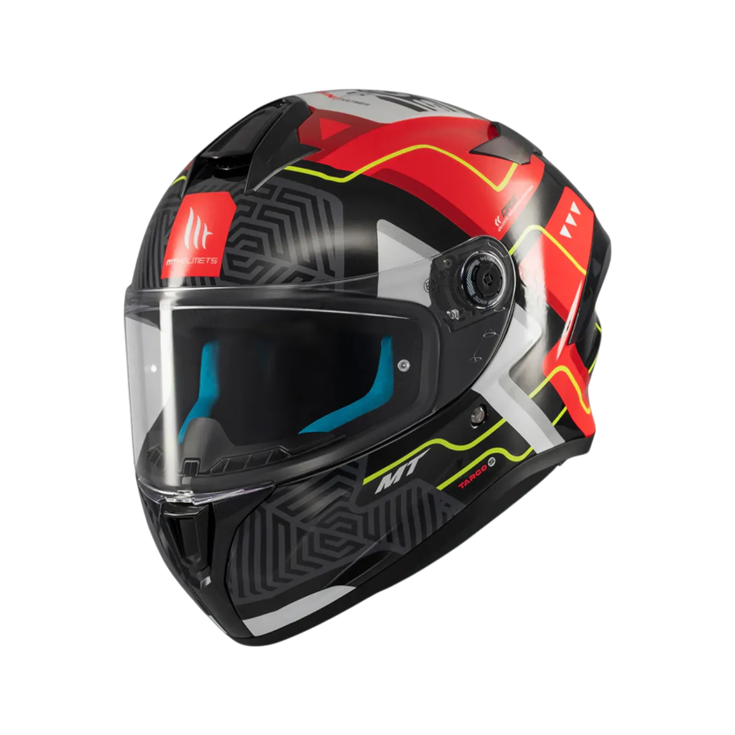 MT Helmets Targo S Brik — Black Red White Gloss (C5)