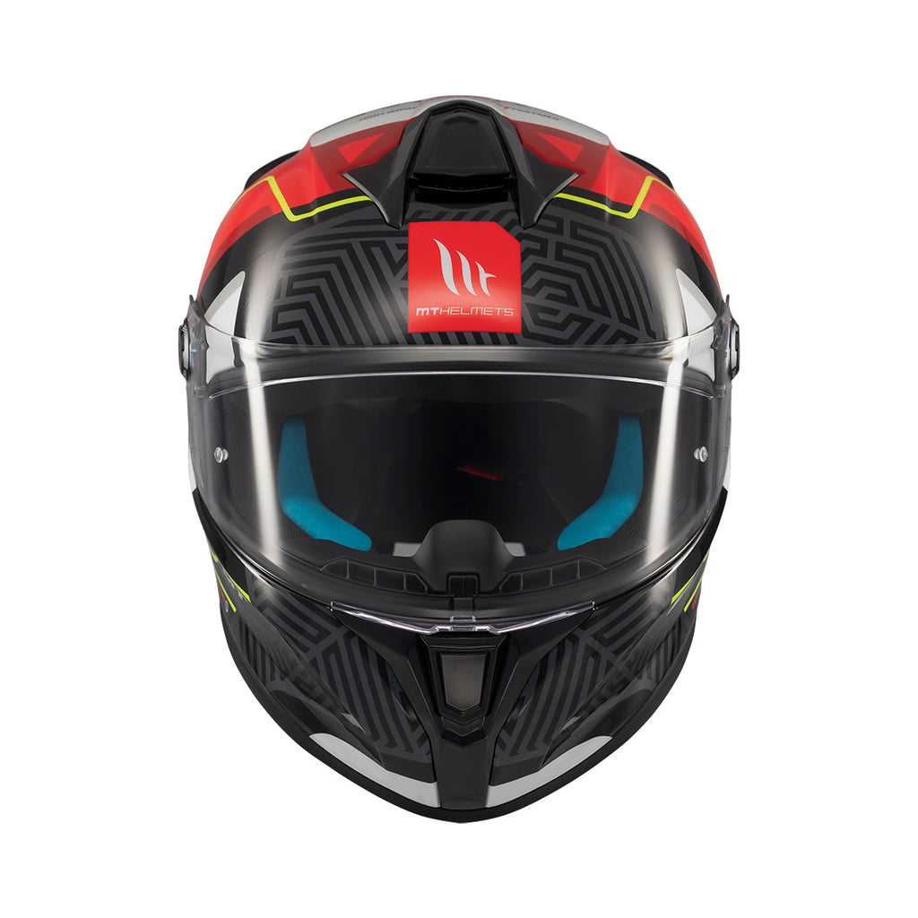MT Helmets Targo S Brik — Black Red White Gloss (C5) — заден агол