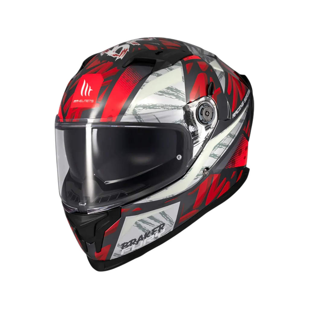 MT Helmets Braker SV Fury — Red Silver Gloss (C5)