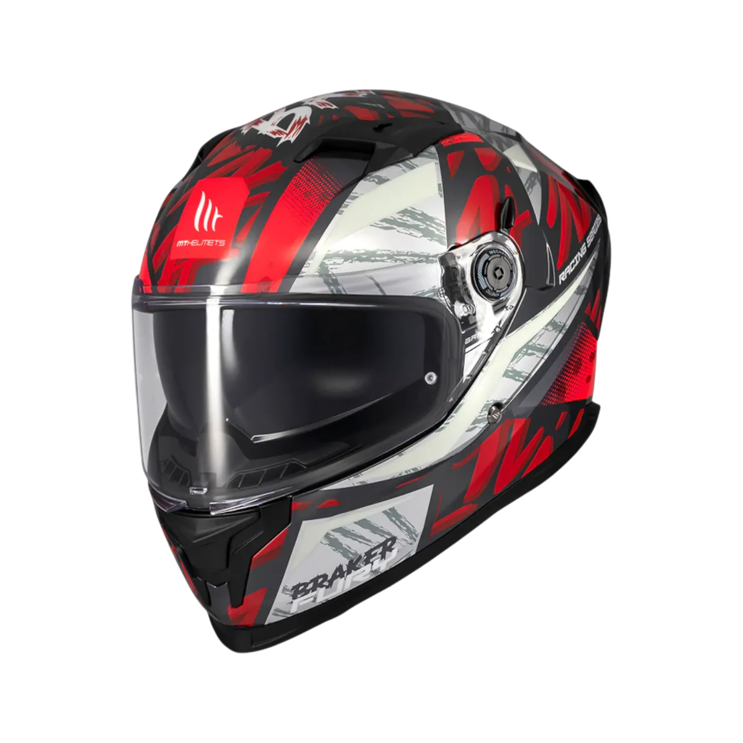 MT Helmets Braker SV Fury — Red Silver Gloss (C5)