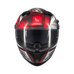 MT Helmets Braker SV Fury — Red Silver Gloss (C5) — заден агол